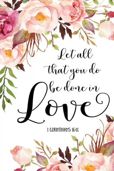 Design with Vinyl RE 2 C 2297 Let All That You Do Be Done in Love 1 Corinthians 16:14 Bible Image Quote Vinyl Wall Decal Sticker Black 16 x 24 